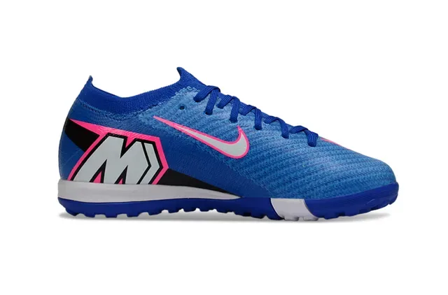 Nike Air Zoom Cushioning Turf Soccer Shoes Upper Knit Azul y Rosa 5