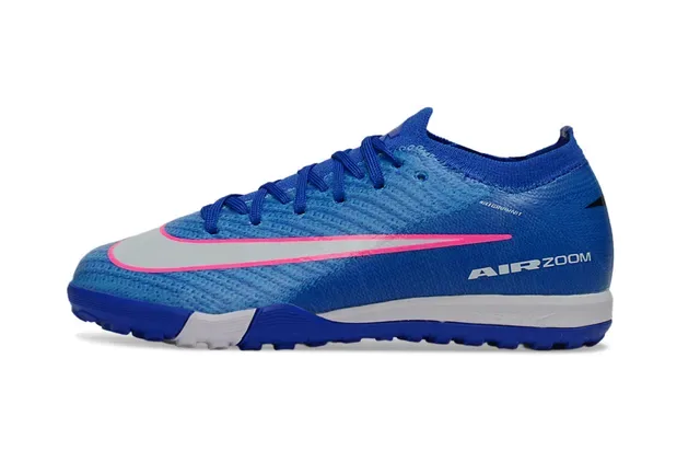 Nike Air Zoom Cushioning Turf Soccer Shoes Upper Knit Azul y Rosa 6
