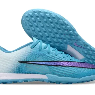 Nike Blue Purple Gradient Flyknit Upper Iridescent Swoosh Turf Soccer Shoes
