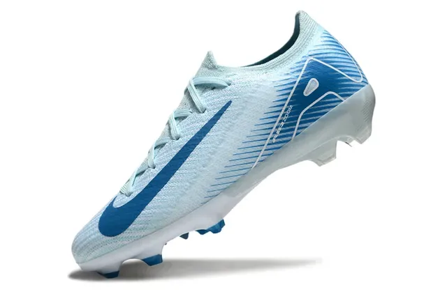 Nike Blue White Knit Upper Low-Cut Firm-Ground Soccer Shoes 3