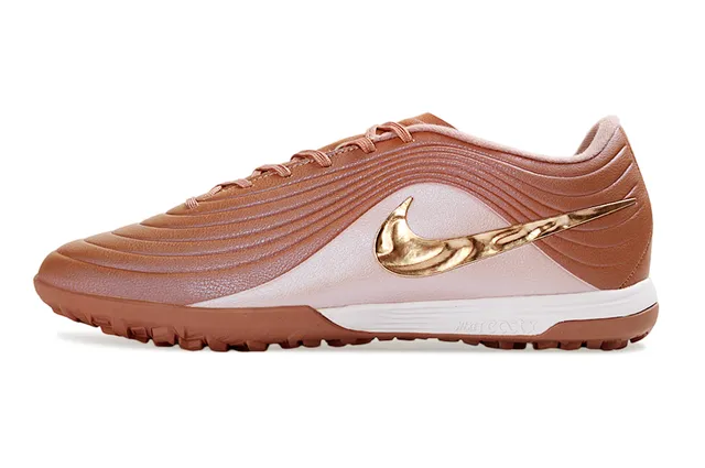 Nike Marrón Dorado Bajo Corte Superior Sintético Recubrimientos Texturizados con Olas Césped Artificial Zapatos de Fútbol 3