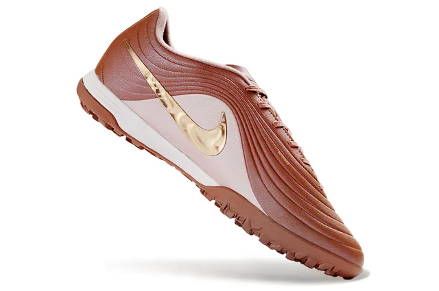 Nike Marrón Dorado Bajo Corte Superior Sintético Recubrimientos Texturizados con Olas Césped Artificial Zapatos de Fútbol 4