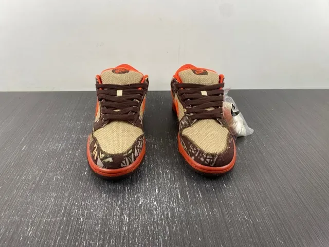 Nike Marrom Laranja Lona Camuflagem Tênis de Skateboard 3