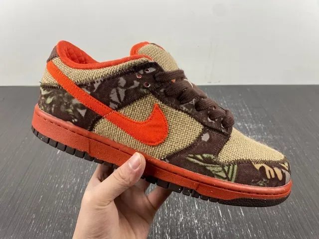 Nike Marrom Laranja Lona Camuflagem Tênis de Skateboard 4