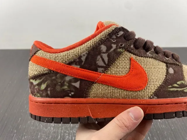 Nike Marrom Laranja Lona Camuflagem Tênis de Skateboard 5
