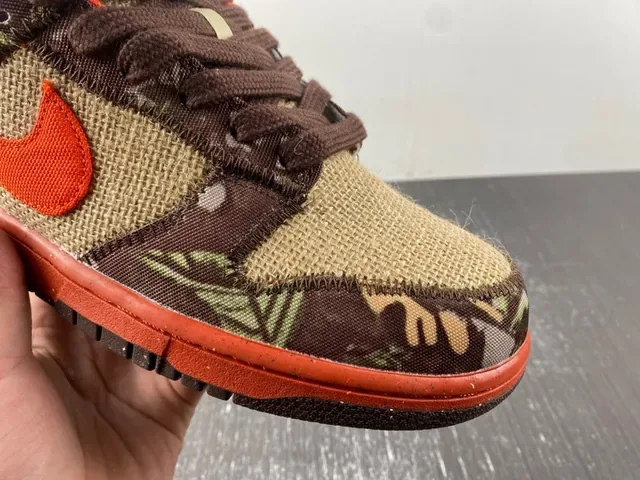 Nike Marrom Laranja Lona Camuflagem Tênis de Skateboard 6