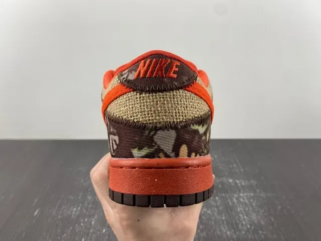 Nike Marrom Laranja Lona Camuflagem Tênis de Skateboard 8
