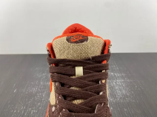 Nike Marrom Laranja Lona Camuflagem Tênis de Skateboard 9