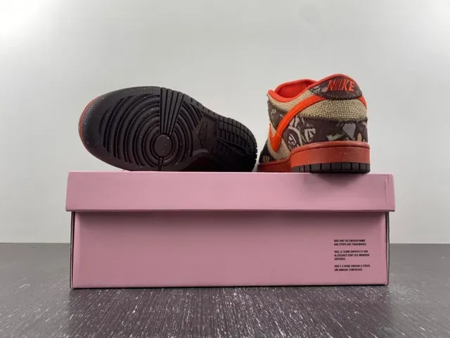 Nike Marrom Laranja Lona Camuflagem Tênis de Skateboard 15