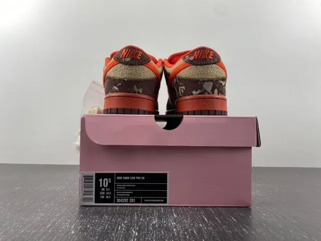 Nike Marrom Laranja Lona Camuflagem Tênis de Skateboard 17