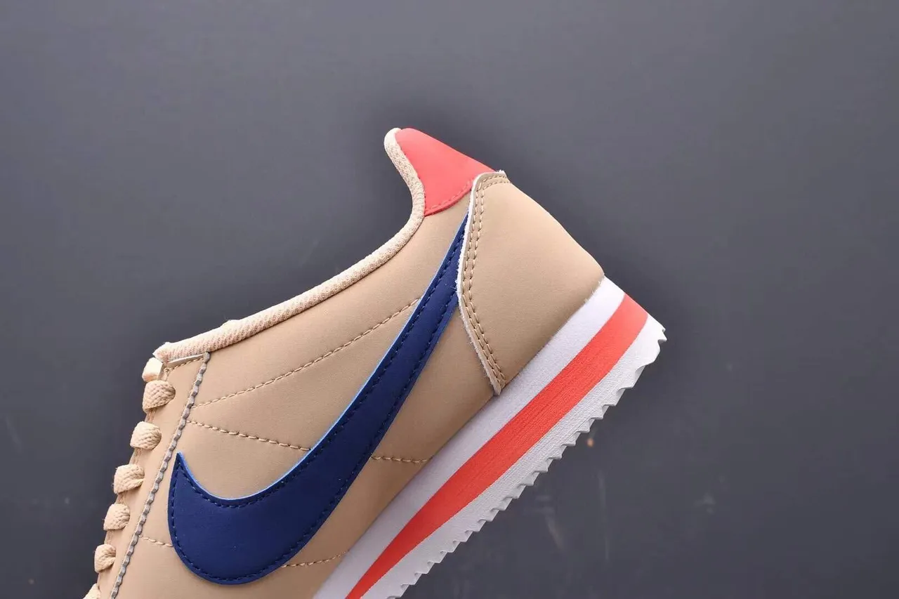 Nike Cortez Beige Navy Red Lifestyle Sneakers 6