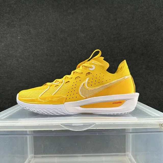 Nike Court Performance Yellow White Perforated Mesh Upper Asymmetrical Lace Guard Sneakers 2