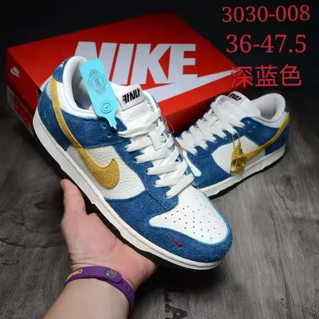 Nike Dunk Low Blue White Gold Lifestyle Sneakers 2