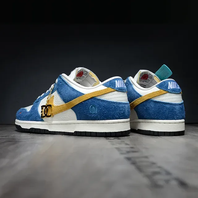 Nike Dunk Low Blue White Gold Lifestyle Sneakers 3