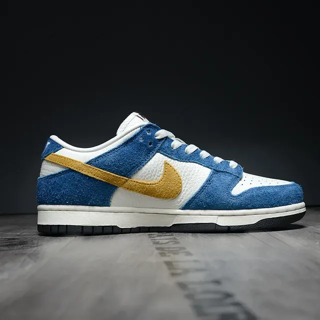 Nike Dunk Low Blue White Gold Lifestyle Sneakers 6