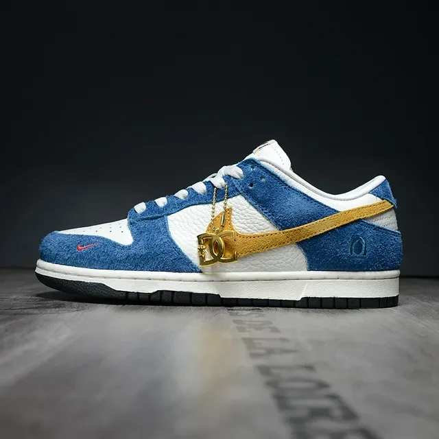 Nike Dunk Low Blue White Gold Lifestyle Sneakers 7