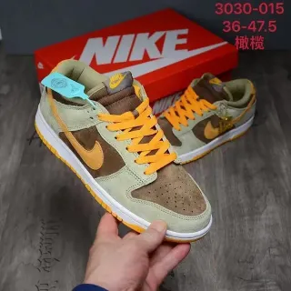 Nike Dunk Low أخضر زيتوني بني برتقالي حذاء أسلوب حياة