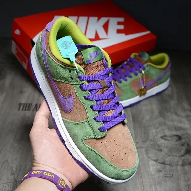 Nike Dunk Low أخضر زيتوني بنفسجي كاكي أحذية أسلوب حياة 2