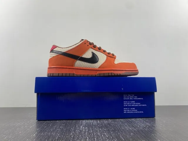 Nike Dunk Low Orange Beige Black Skateboard Shoes 16
