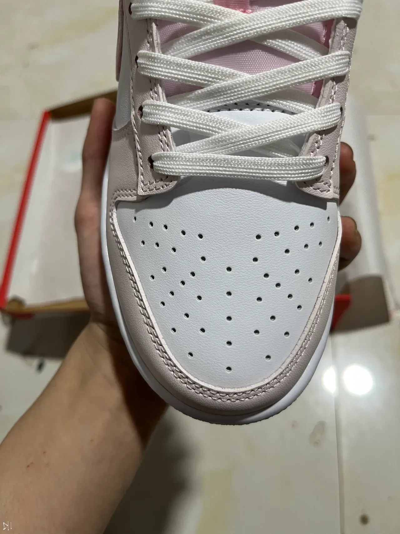 Nike Dunk Low Pink Patterned Swoosh Lifestyle Sneakers 3