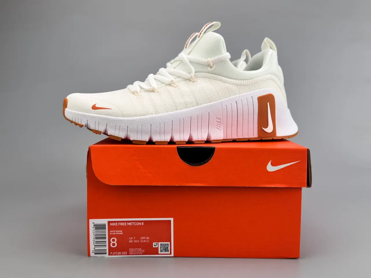 Nike Free Beige Brown Knit Upper Segmented Flex-Groove Midsole Running Shoes 4