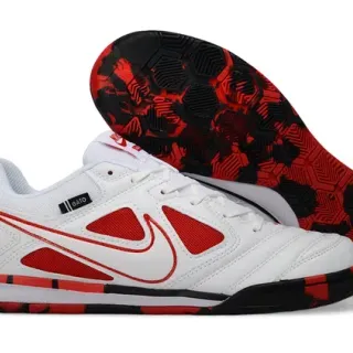 Nike Gato Chaussures de football indoor cuir synthétique blanc rouge