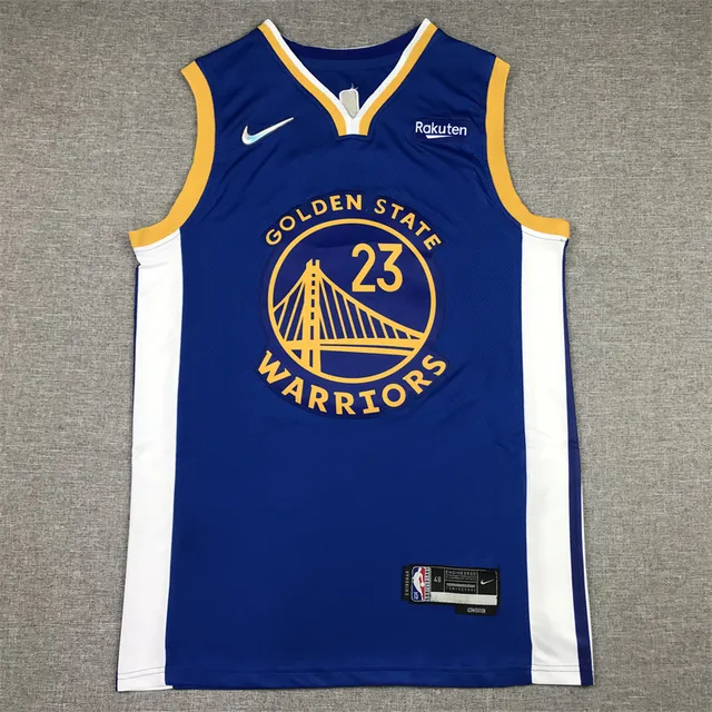 Nike Golden State Warriors #23 Swingman नीला सफेद बिना आस्तीन V-नेक जर्सी 3