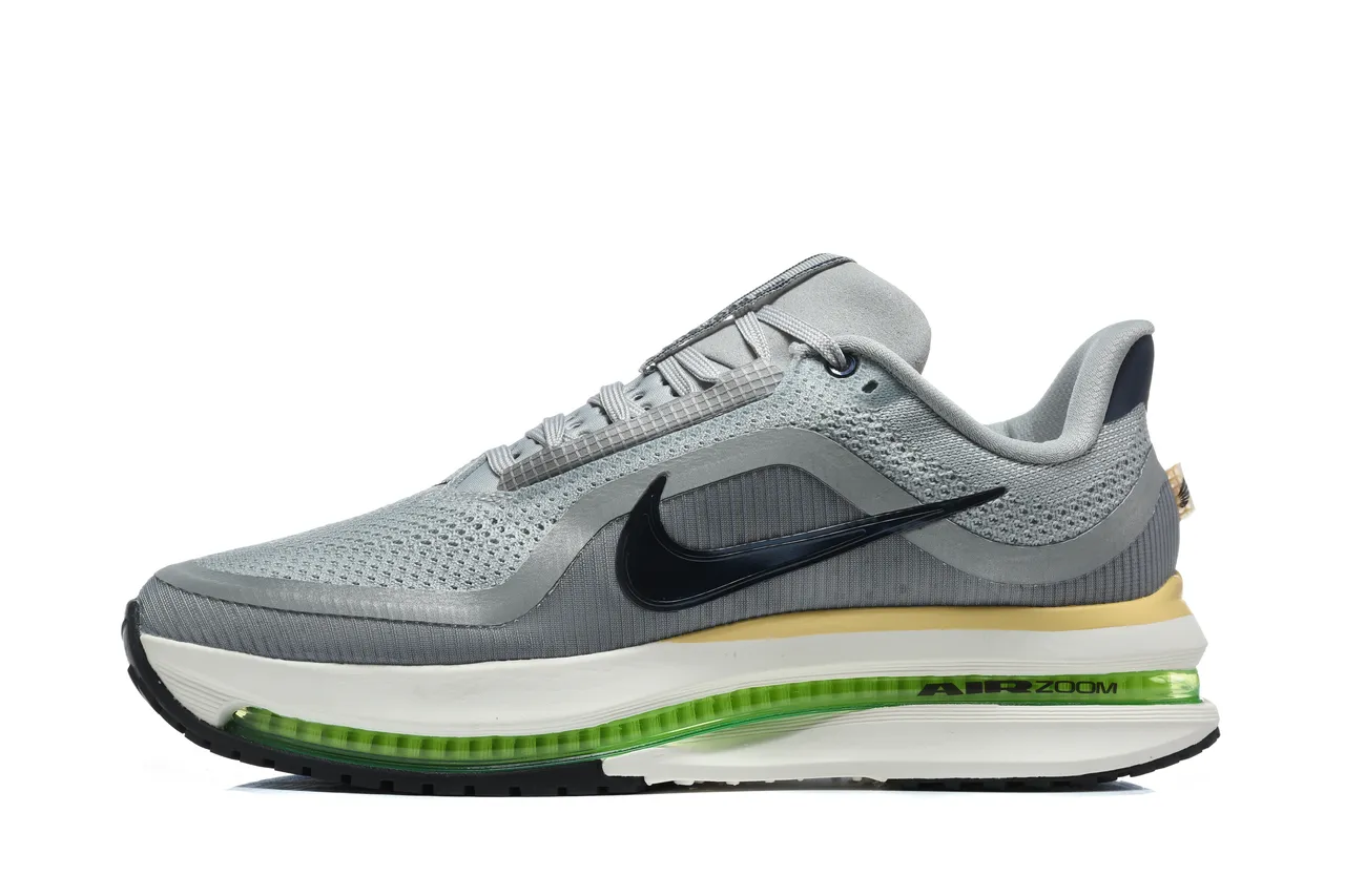 Nike Gris Verde Parte Superior de Malla Ingenierada Longitud Completa Unidad Air Zoom Visible Zapatos de correr 3