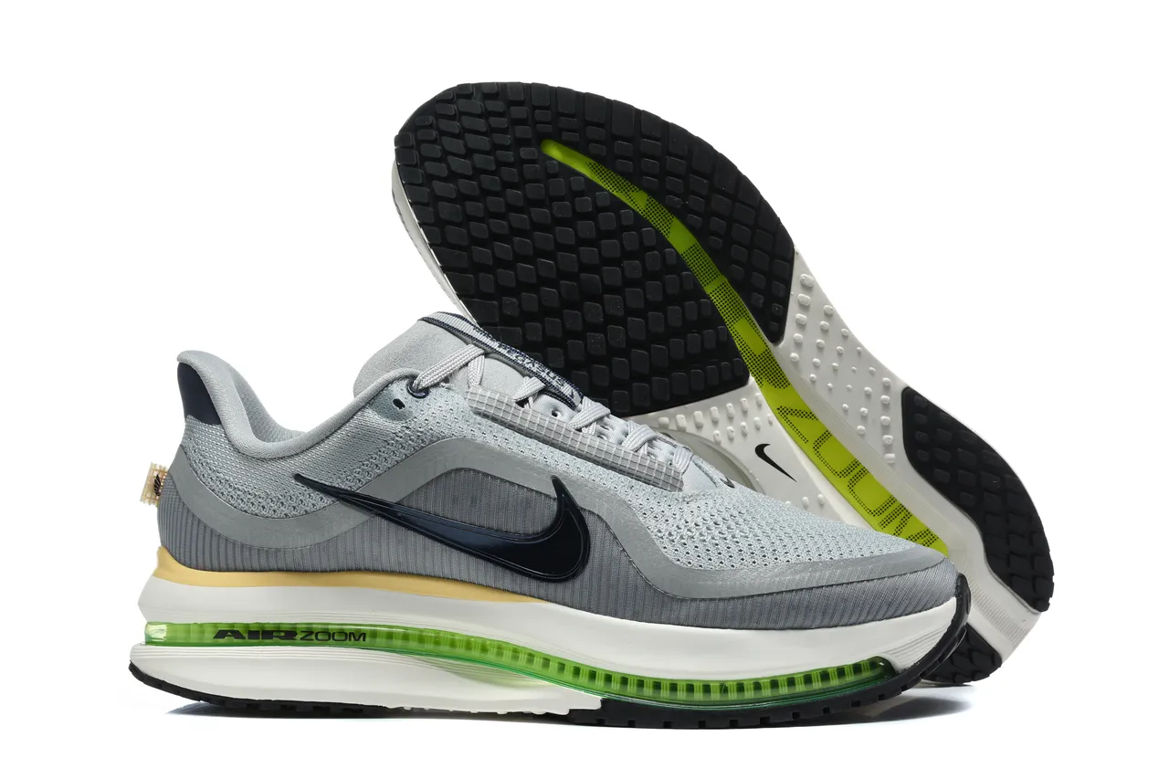 Nike Gris Verde Parte Superior de Malla Ingenierada Longitud Completa Unidad Air Zoom Visible Zapatos de correr 5