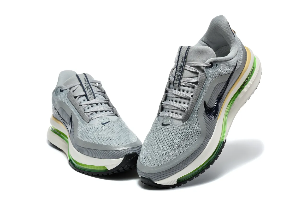Nike Gris Verde Parte Superior de Malla Ingenierada Longitud Completa Unidad Air Zoom Visible Zapatos de correr 8