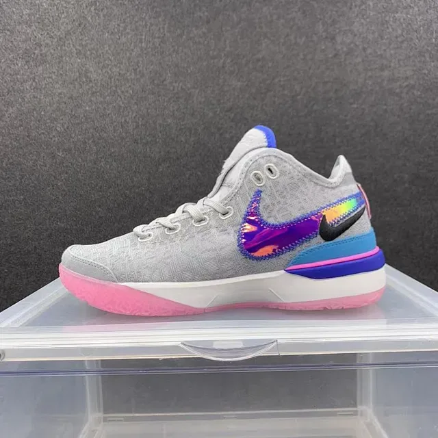 Nike Gray Pink High-Top Textured Knit Sneaker 2