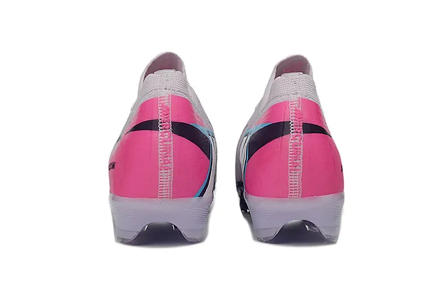 Nike Gris Rosa Bajo Corte Ajuste Calcetín Superior Construcción Flyknit Superficie Firme Zapatos de Fútbol 4