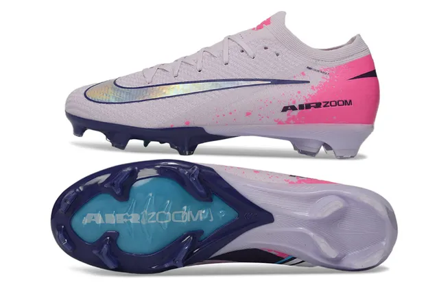Nike Gris Rosa Bajo Corte Ajuste Calcetín Superior Construcción Flyknit Superficie Firme Zapatos de Fútbol 6