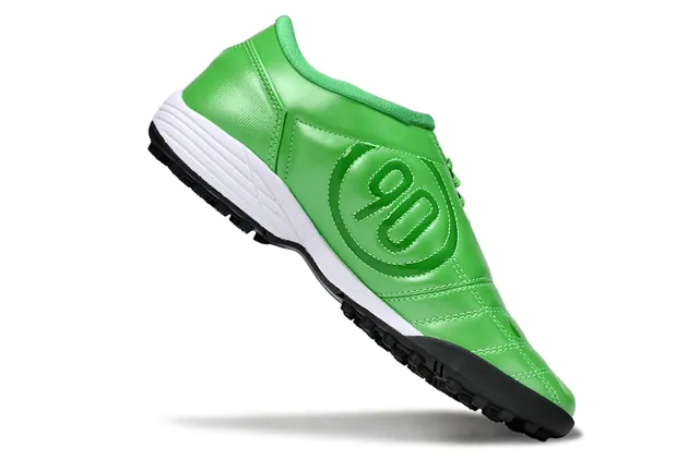 Nike Verde Negro Low-Top Zapatos de Fútbol Turf Cuero Sintético Superior 2