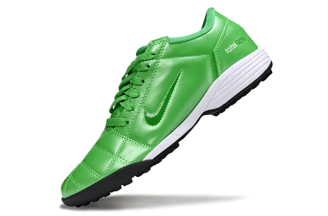 Nike Verde Negro Low-Top Zapatos de Fútbol Turf Cuero Sintético Superior 3