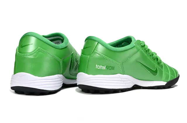 Nike Verde Negro Low-Top Zapatos de Fútbol Turf Cuero Sintético Superior 5
