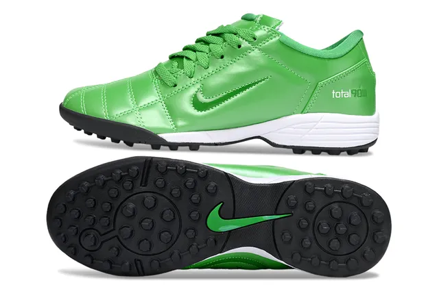Nike Verde Negro Low-Top Zapatos de Fútbol Turf Cuero Sintético Superior 6