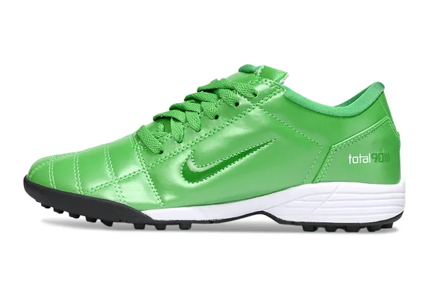 Nike Verde Negro Low-Top Zapatos de Fútbol Turf Cuero Sintético Superior 7