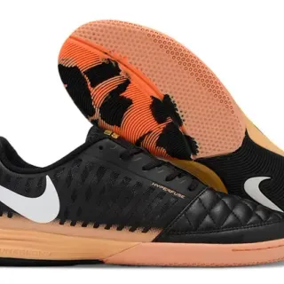 Nike Hypervenom Noir Orange Tête de Doigt Matelassée Cage Synthétique Perforée Chaussures de Football Indoor
