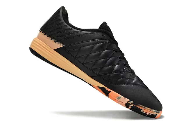 Nike Hypervenom Preto Laranja Tapa de Dedo Acolchoado Jaula Sintética Perfurada Sapatos de Futebol Indoor 3