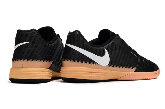 Nike Hypervenom Preto Laranja Tapa de Dedo Acolchoado Jaula Sintética Perfurada Sapatos de Futebol Indoor 6