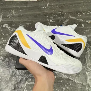 Nike Kobe 9 Elite White Purple Yellow बास्केटबॉल जूते