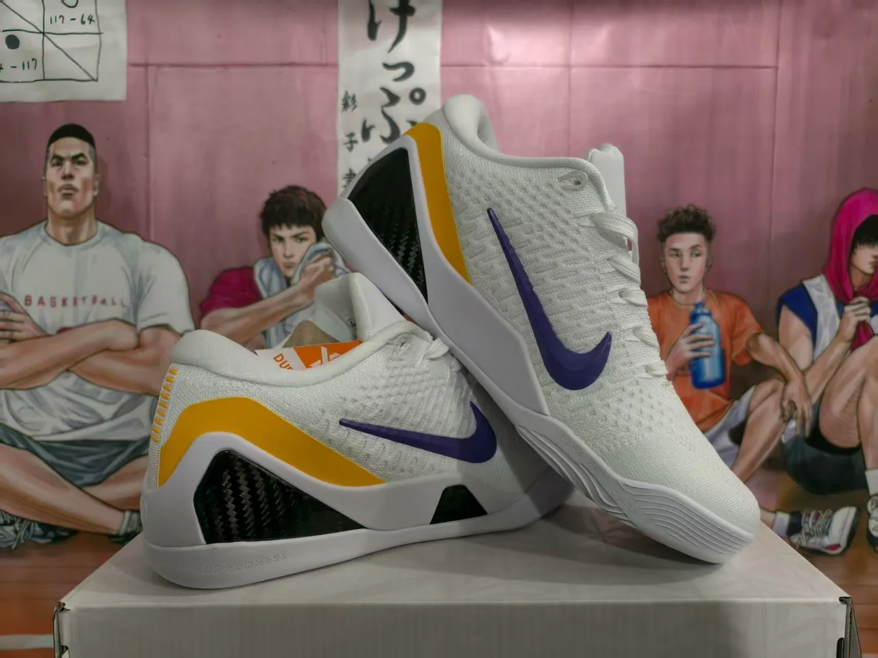 Nike Kobe A.D. White Purple Yellow Basketball Shoes 4