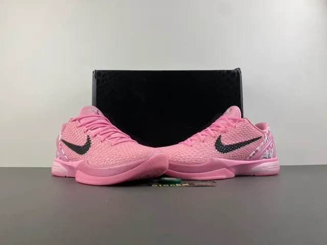 Nike Kobe Rose Noir Tige Texturée Pébbled Superposition Swoosh Chaussures de Basketball 14