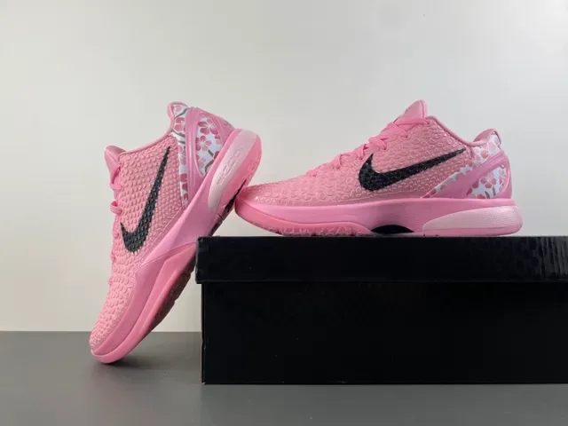 Nike Kobe Rose Noir Tige Texturée Pébbled Superposition Swoosh Chaussures de Basketball 15