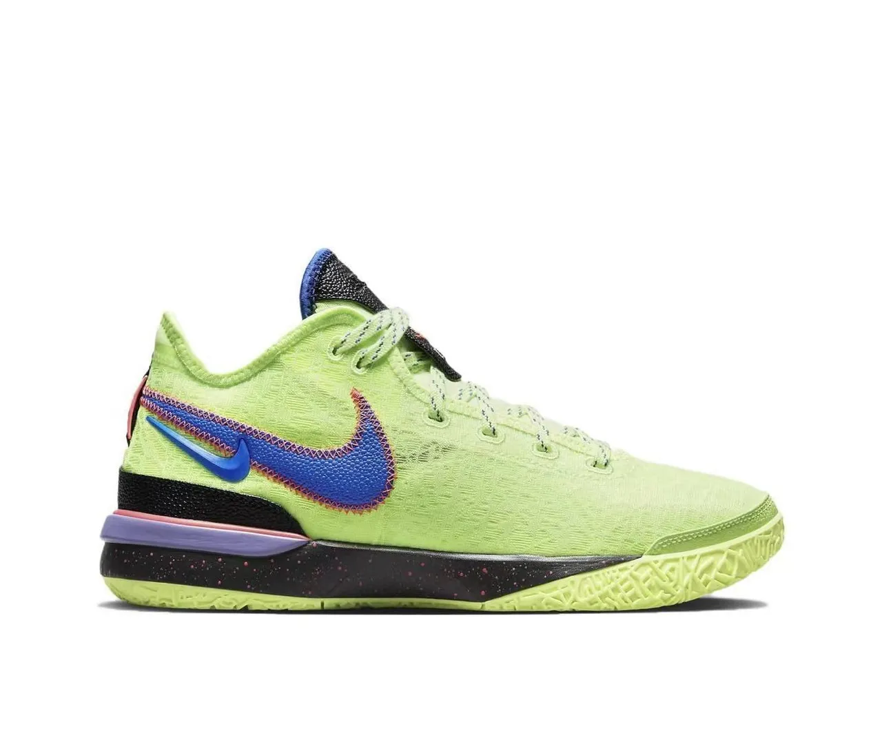 Nike LeBron Witness Vert Bleu Knit Upper Chaussures de Basketball Basse 2
