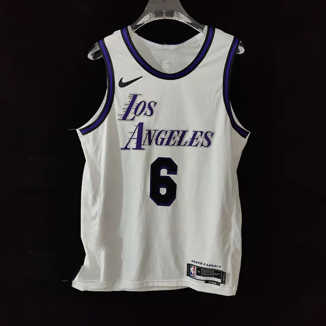 Nike Los Angeles City Edition branca roxa preta camiseta de basquete 2