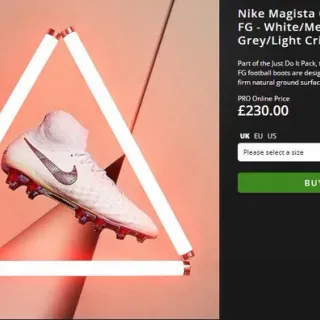 Nike Magista Obra II Elite DF FG White Red Quilted Synthetic Upper Firm-Ground Soccer Shoes