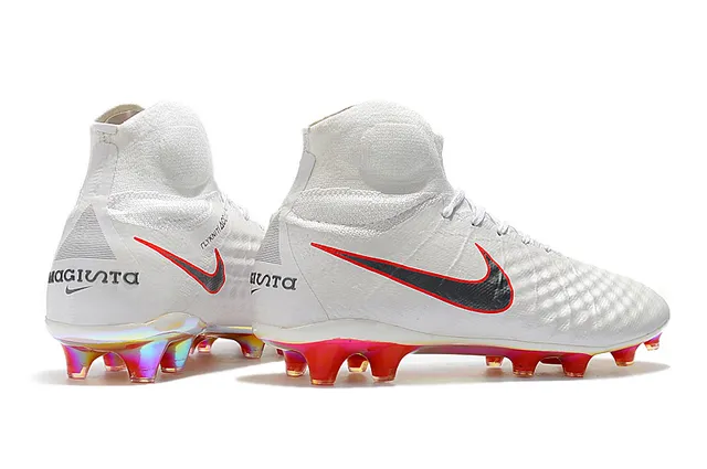 Nike Magista Obra II Elite DF FG Branco Vermelho Superior Sintético Matelassado Campo Firme Tênis de Futebol 11