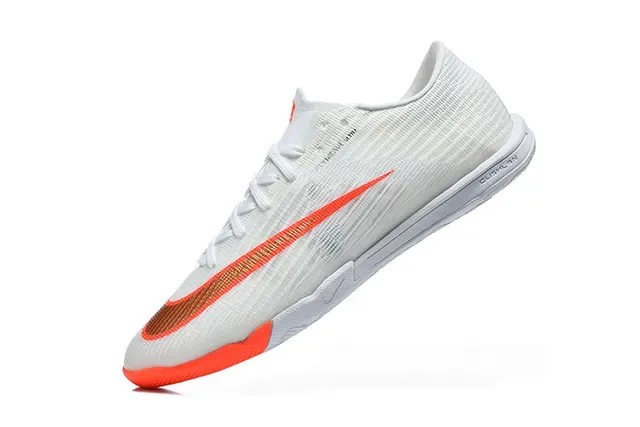 Nike Mercurial Flyweave Ultra أبيض برتقالي أحذية كرة القدم الداخلية 4